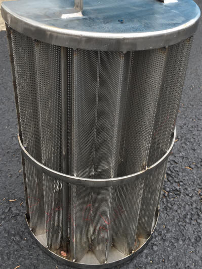 Exit side of Eaton Model 73 convoluted strainer basket